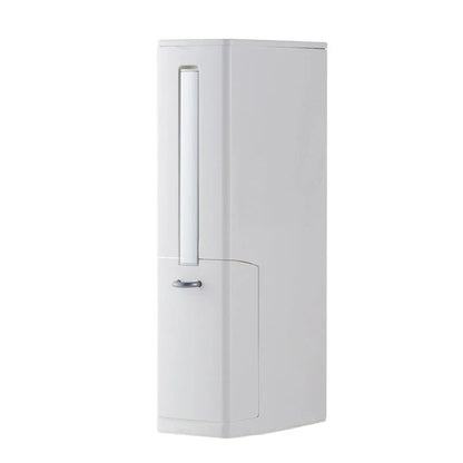 Compact white coffee toilet brush set with built-in tissue box, dimensions 19.5*11*41.2cm