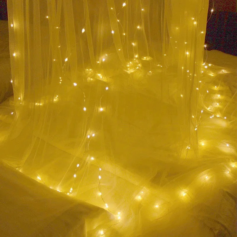 Christmas LED curtain lights 3x3 metres 304 beads remote control party wedding decoration