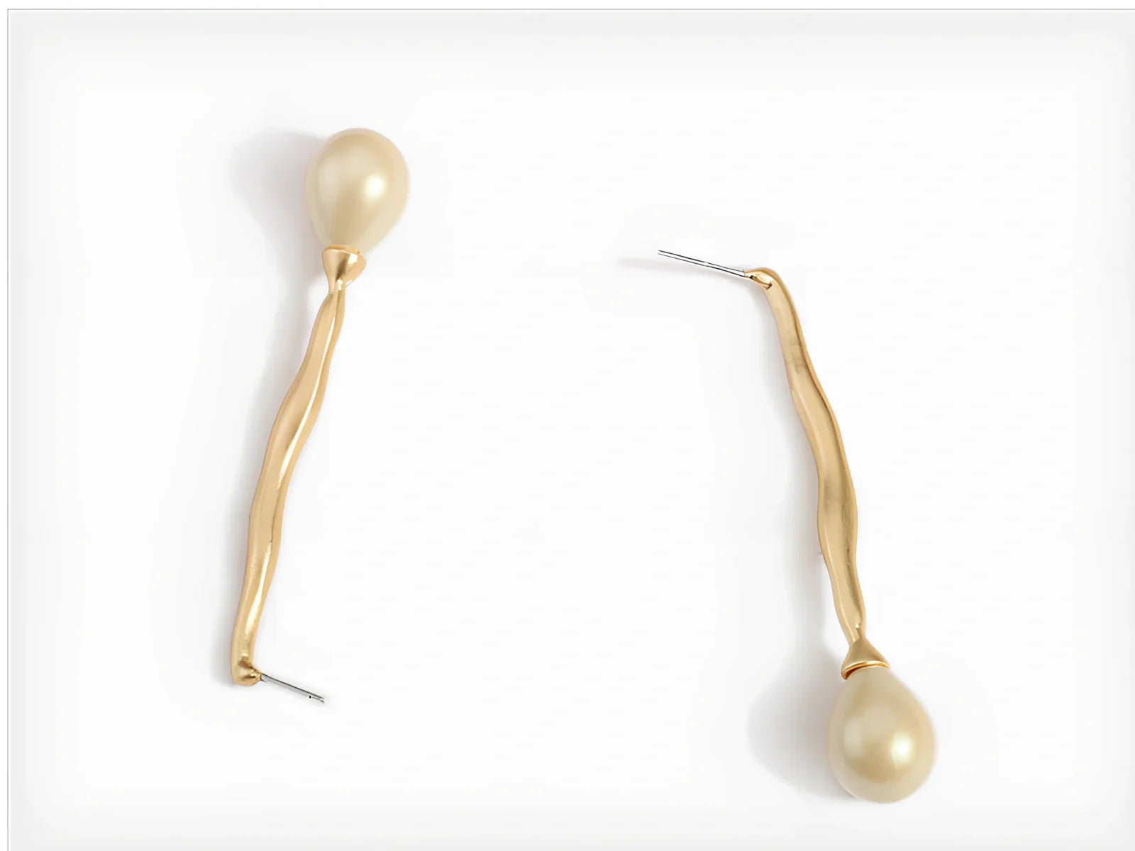Simple gold alloy pearl earrings with 6mm cultured pearls and butterfly clasp
