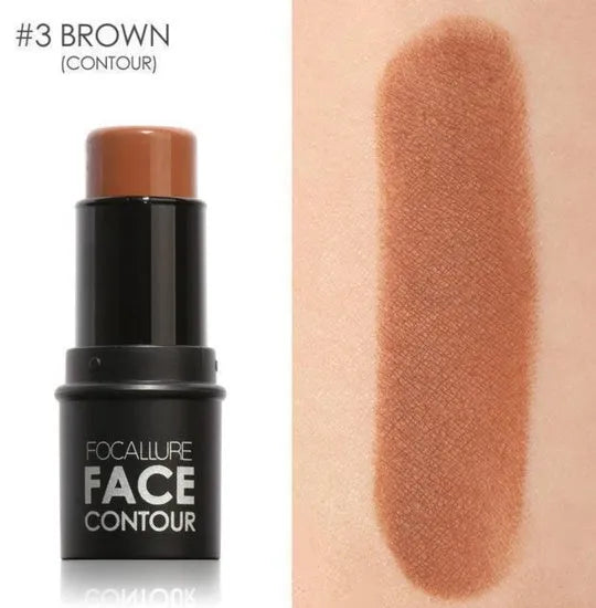 Face contour highlighter makeup product with four shade options A, B, C, D