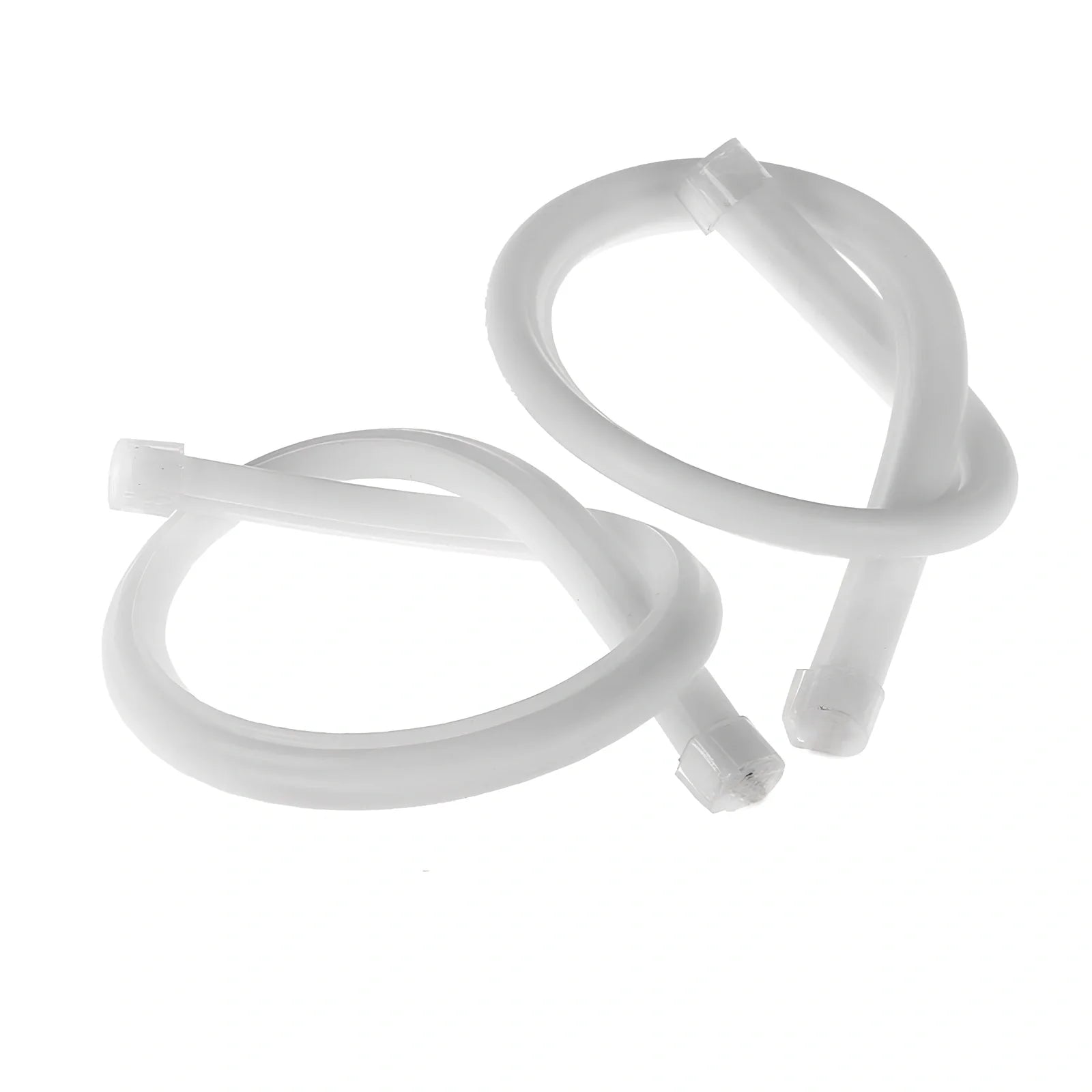 2-piece flexible 45cm LED angel eye DRL strips in white for car headlights, waterproof soft tube design