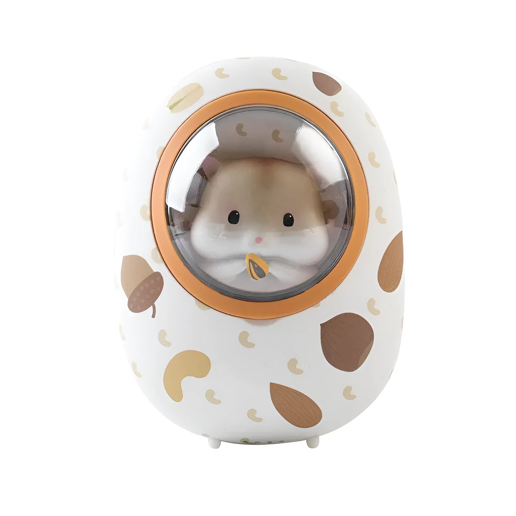 White Hamster brand hand warmer and power bank with 5000mAh capacity on a plain background.