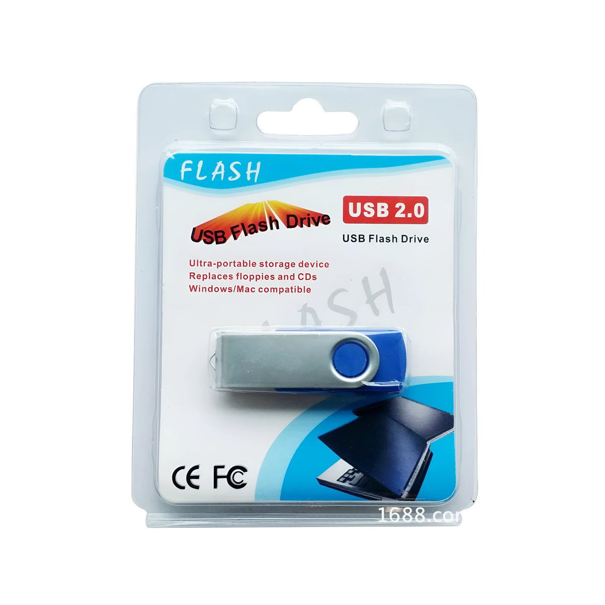 360 degree rotating USB flash drive in polychromatic colours with USB 3.0 connector exposed