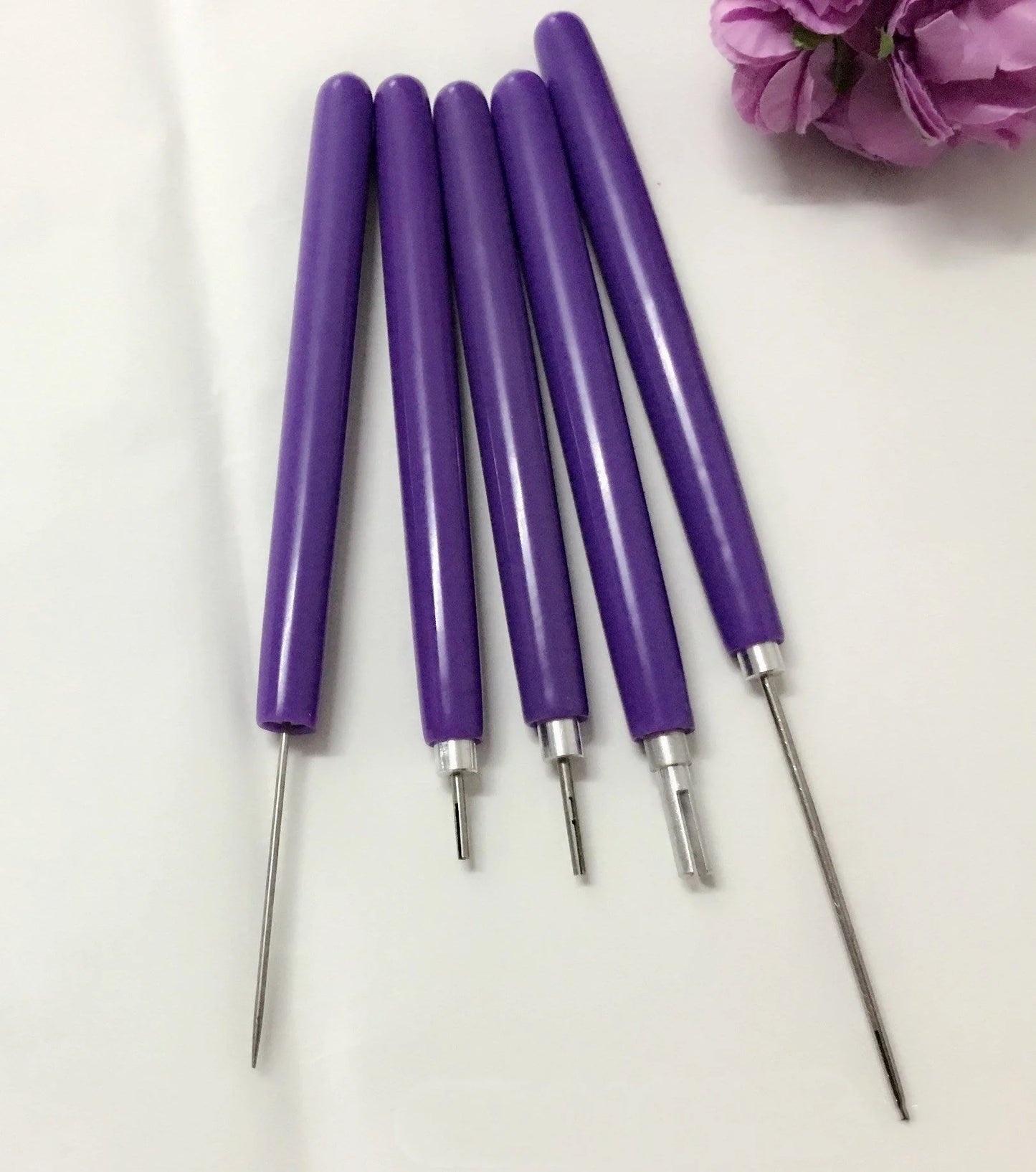 Quilling paper roll pen set with long and short needles for precision crafting