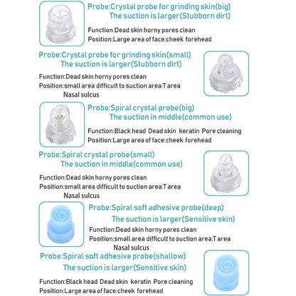 Electric Facial Cleaning Vacuum with multiple heads for deep skin cleansing and light therapy