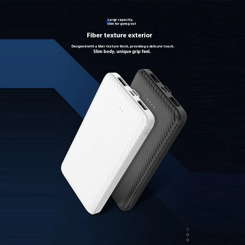 Black 20000 mAh power bank with multi-U port output and plastic shell