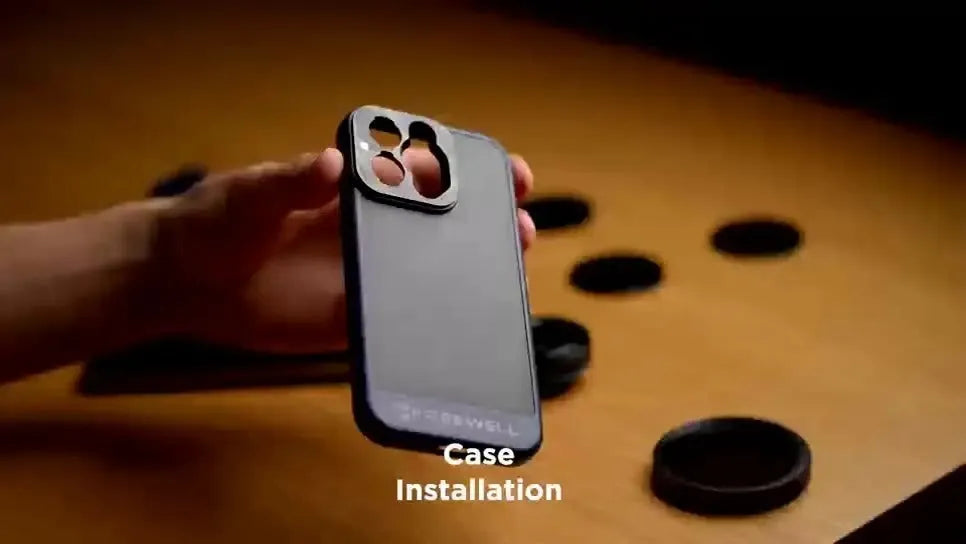 Black protective phone case compatible with iPhone 13 Pro, 14 Pro, and 15 Pro models.