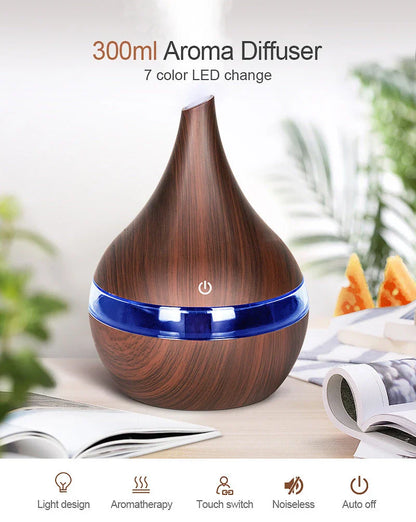 LED Essential Oil Diffuser with ultrasonic technology for calm and moisture