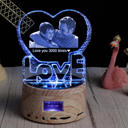 Personalised crystal photo night lamp with Bluetooth and colour changing features