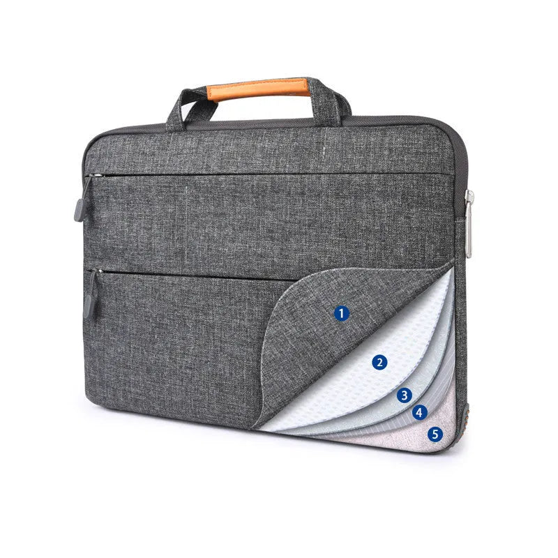 Black Microsoft Surface Pro 4 protective sleeve with front pocket and zipper, 13-inch size
