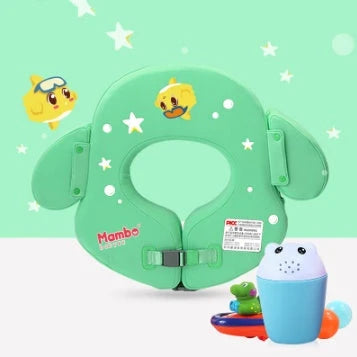 Children's inflatable lying ring with anti-turning design for safe swimming