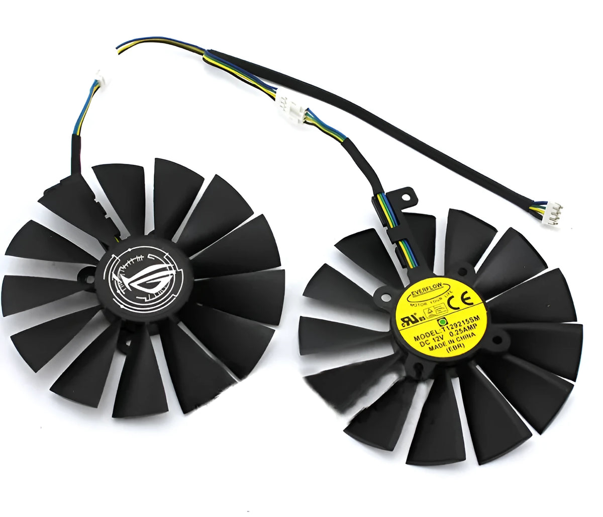 EVERFLOW T129215SM 95mm x 95mm x 10mm GPU cooling fan with 4-Pin Header connector for graphics card replacement