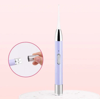 Children's rechargeable luminous ear pick in green and purple