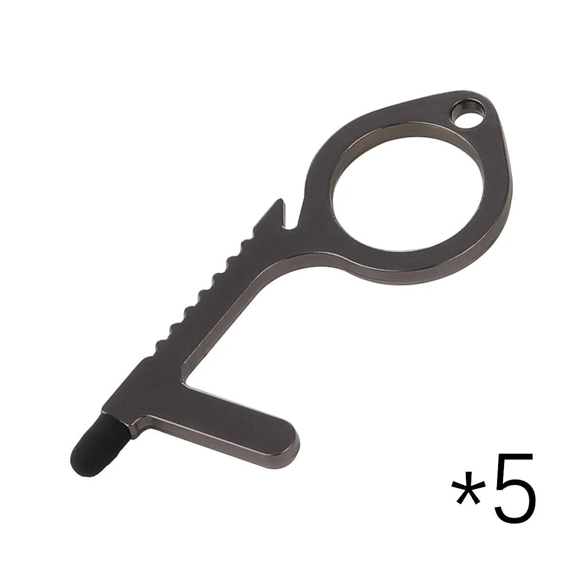 Alloy protective door opener keychain in various colours, 7.9cm in size