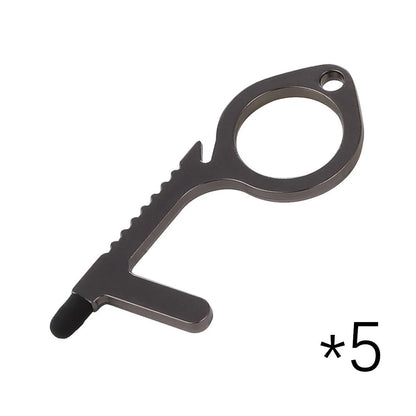 Alloy protective door opener keychain in various colours, 7.9cm in size