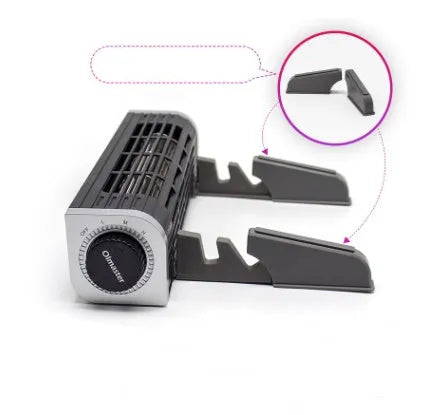 Black USB-powered laptop cooling pad with fan, shown with optional support stand.