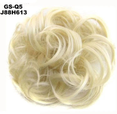 Synthetic wavy curly messy hair bun for women, 12cm diameter, high-temperature wire