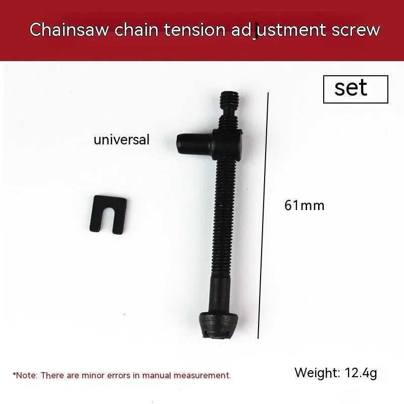Chainsaw chain tension adjustment accessories kit showing nylon thread spools in multiple diameters