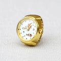 Gold alloy watch appearance ring with 8mm thickness, pattern options include butterfly, cat, crown, iron tower, lotus, meteor, small fish