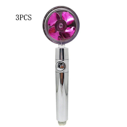 High-pressure handheld shower nozzle with cotton filter and stop button in various colours