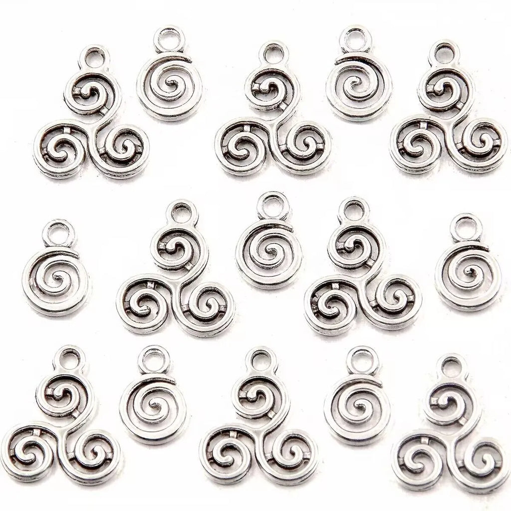 Double-sided hollow circle pendant in alloy with electroplated finish, simple round style, 7x11mm size on white background