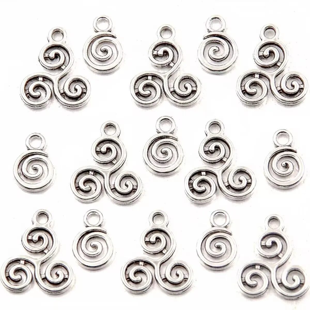 Double-sided hollow circle pendant in alloy with electroplated finish, simple round style, 7x11mm size on white background