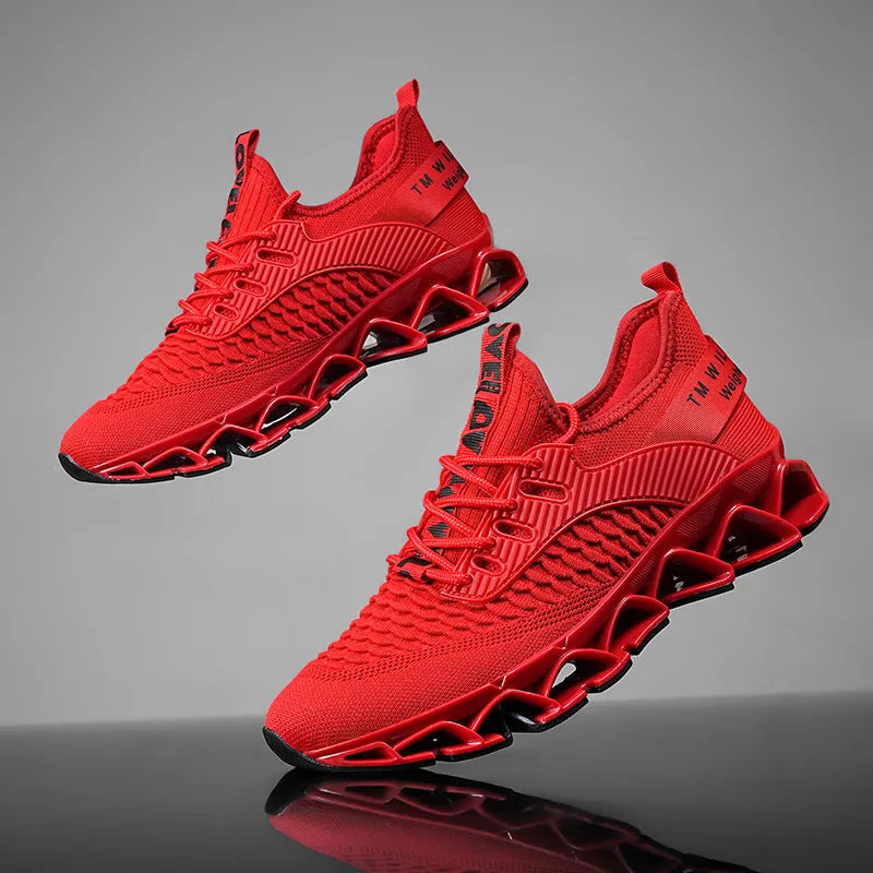 Blade sports mesh casual running shoes in solid colour with rubber sole