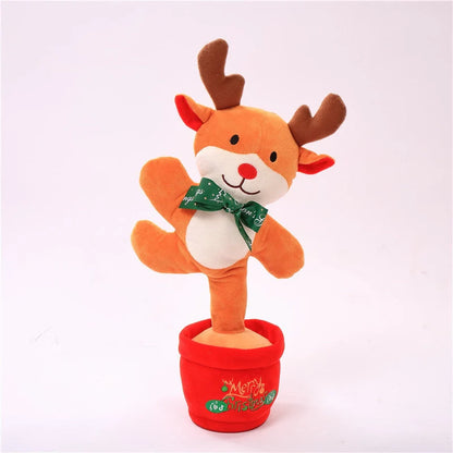 Interactive Christmas plush toy with singing and recording features