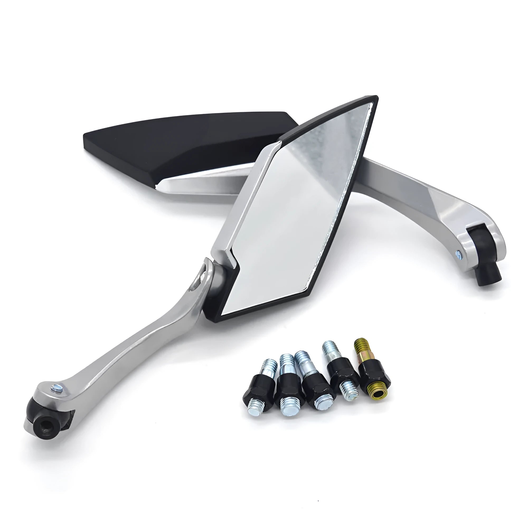 KOSO rhombus aluminum motorcycle rearview mirror 14cm long 5cm wide black