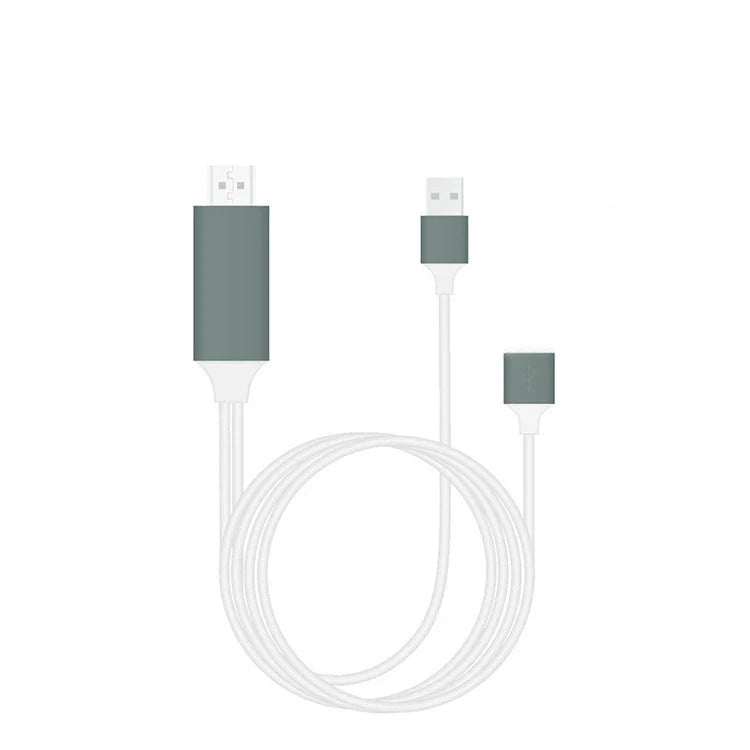 Type-C to HDMI mobile phone projection cable in black, white, and red, 2M length