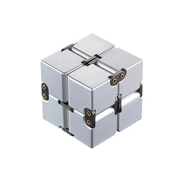 Infinity Cube Educational Toy in zinc alloy, available in multiple colours for focus enhancement and stress relief.