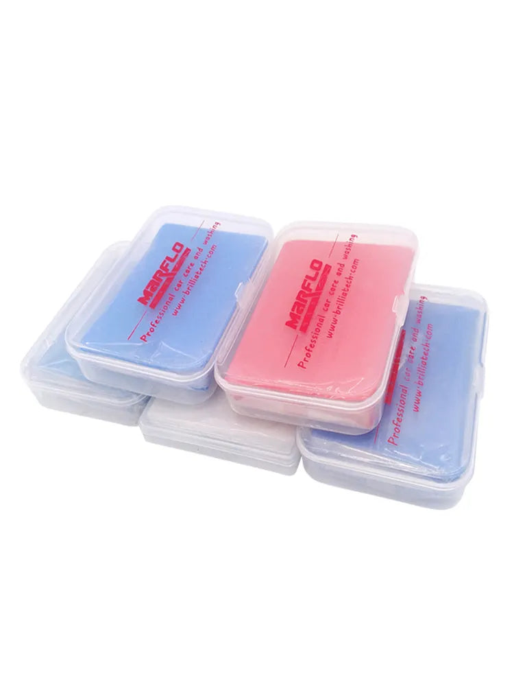 Marflo car cleaning clay bar in Heavy and King2 models, available in 80g, 100g, or 150g, for removing paint contaminants