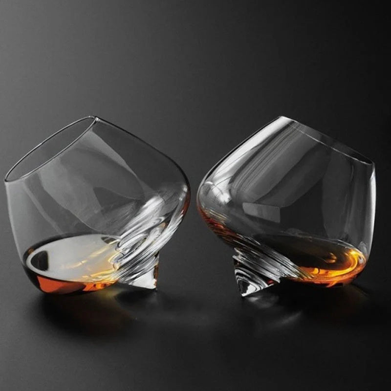 Crystal whiskey glass with wide belly for enhanced aroma and flavour