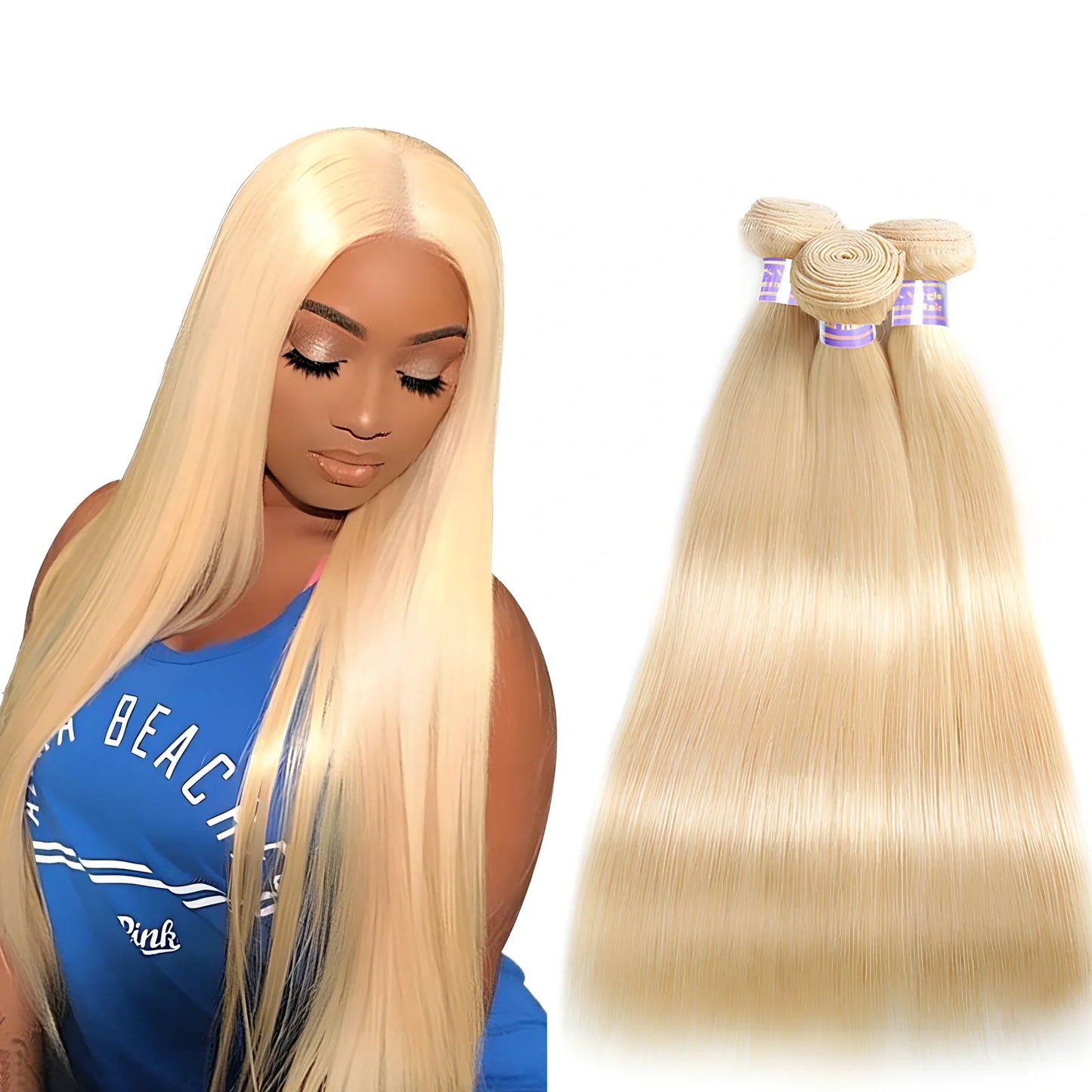 613 honey blonde straight human hair curtain wig, medium length 10-20in, clip-in for natural thinning coverage