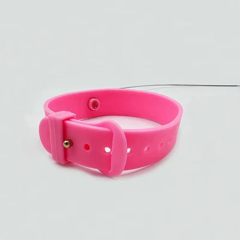 Blue adjustable cat collar with feathers and bell, plus a teasing wand with a soft silicone tip.