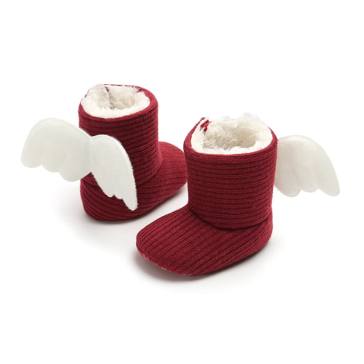 Winter Warm Small Wing High Boots for baby girls in soft cotton, available in multiple colours and sizes.