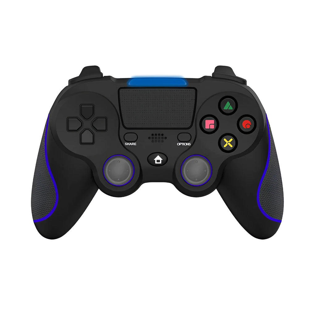 PS4 wireless gamepad controller in ABS plastic, available in blue grey red, 155x110x58mm