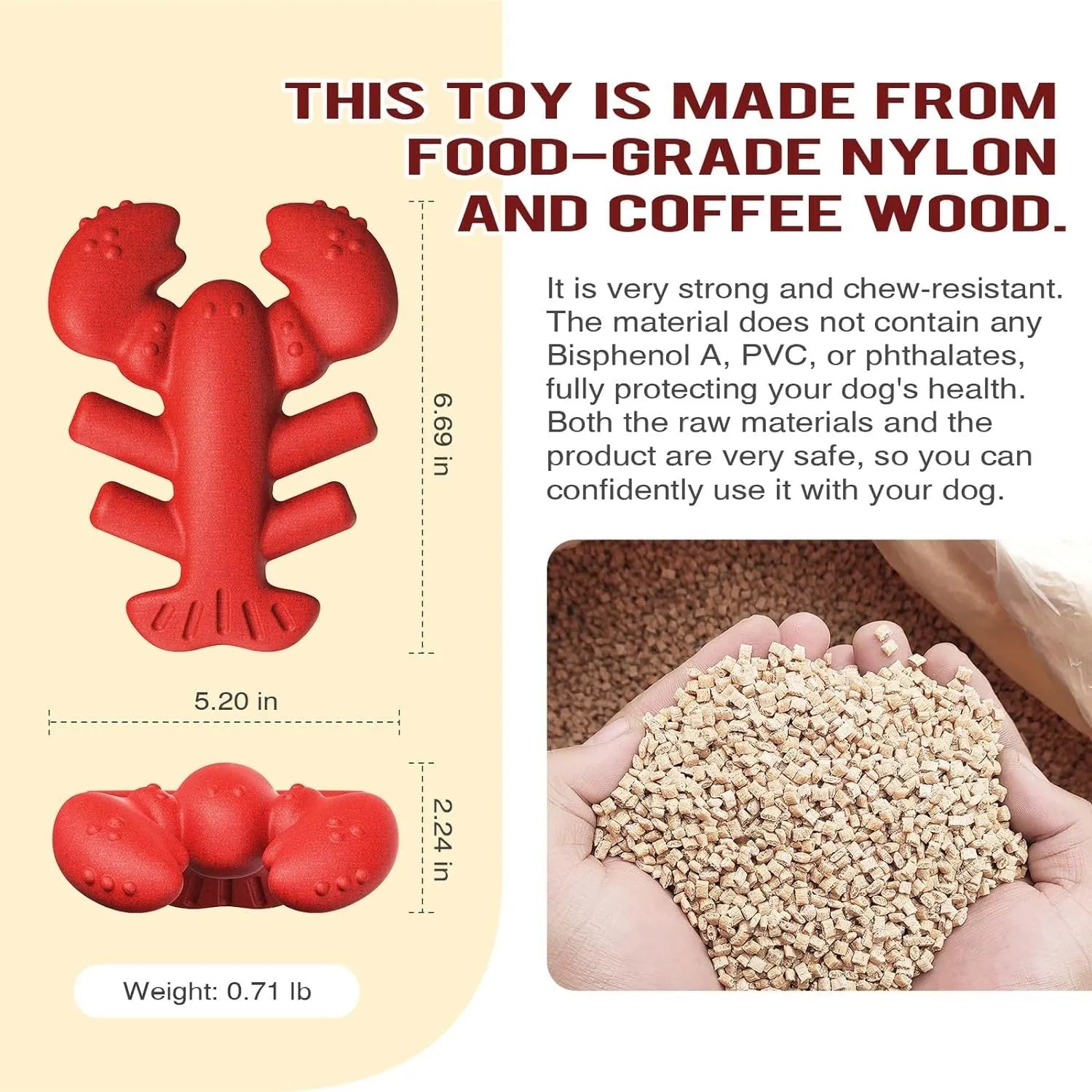 Red large hard dog chew toy for aggressive chewers and big breeds on a white background.