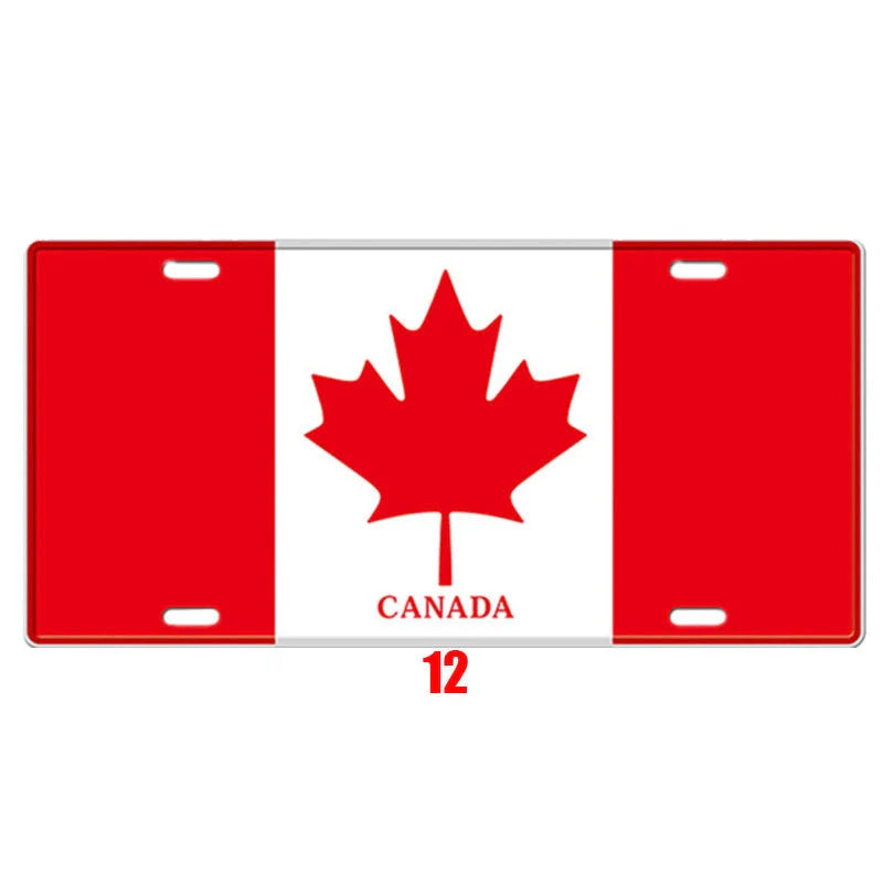 Vintage tin national poster with retro style and durable metal construction