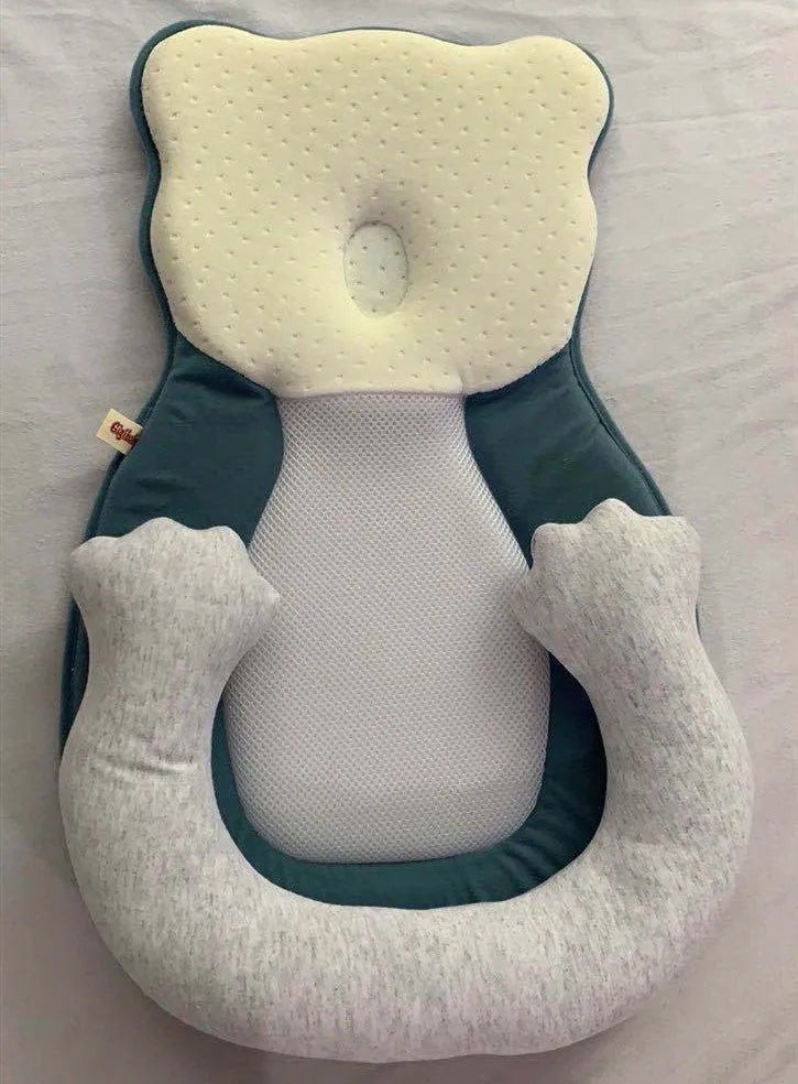 Portable folding baby travel crib with a soft cotton sleep cushion for newborns