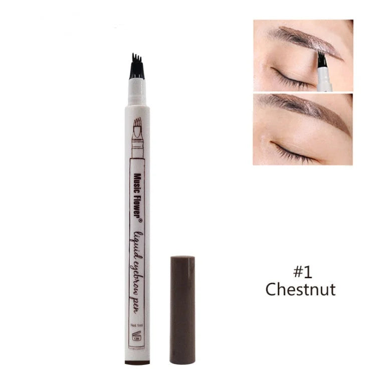 Waterproof Four-Claw Eyebrow Pen for natural, long-lasting brows