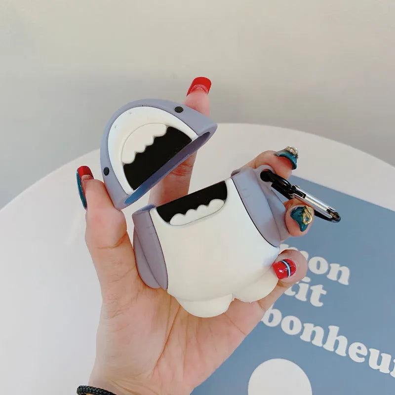 Shark design silicone cover for AirPods 1st and 2nd generation charging case