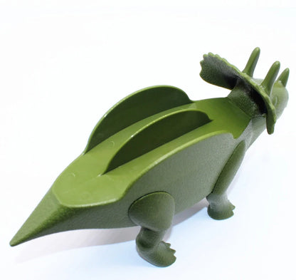 Dinosaur-shaped taco holder in army green, light green, or pink