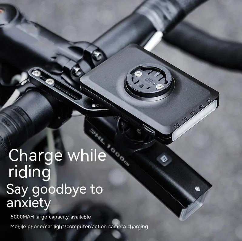 Bicycle light power bank 5000mAh with built-in cable for charging and illumination