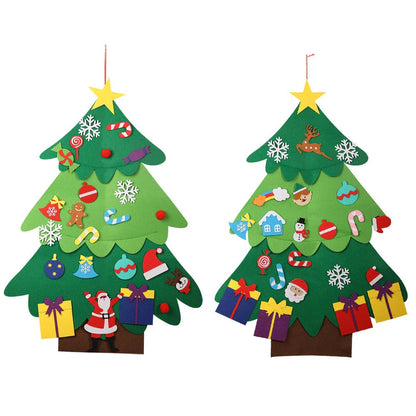 DIY Felt Christmas Tree Window Decoration Pendant for kids, green, 115x80cm