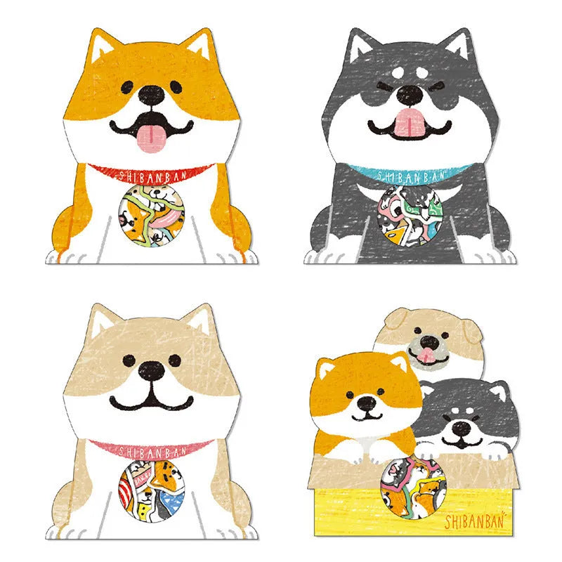 Dog sticker pack with irregular shapes in multiple colours including 78491, black, light brown and orange