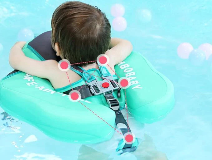 TPU Baby Swimming Ring Floats in various colors, showcasing adjustable buckles and soft fabric for safe, comfortable swimming.