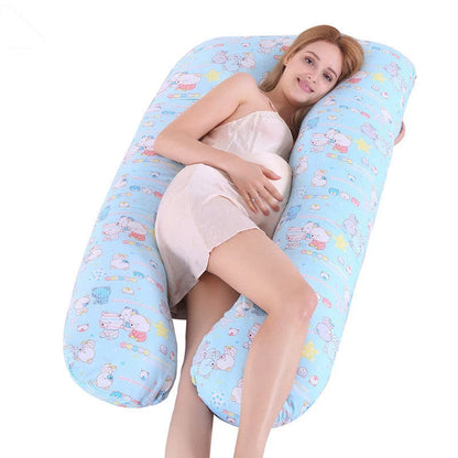 U-shape pregnancy pillow with removable pure cotton cover for support and comfort