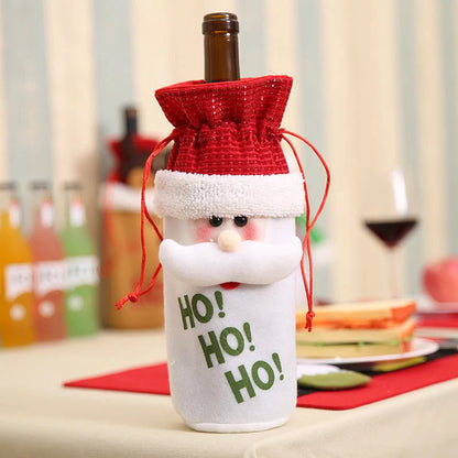 Festive Christmas wine bottle socks in vibrant holiday designs