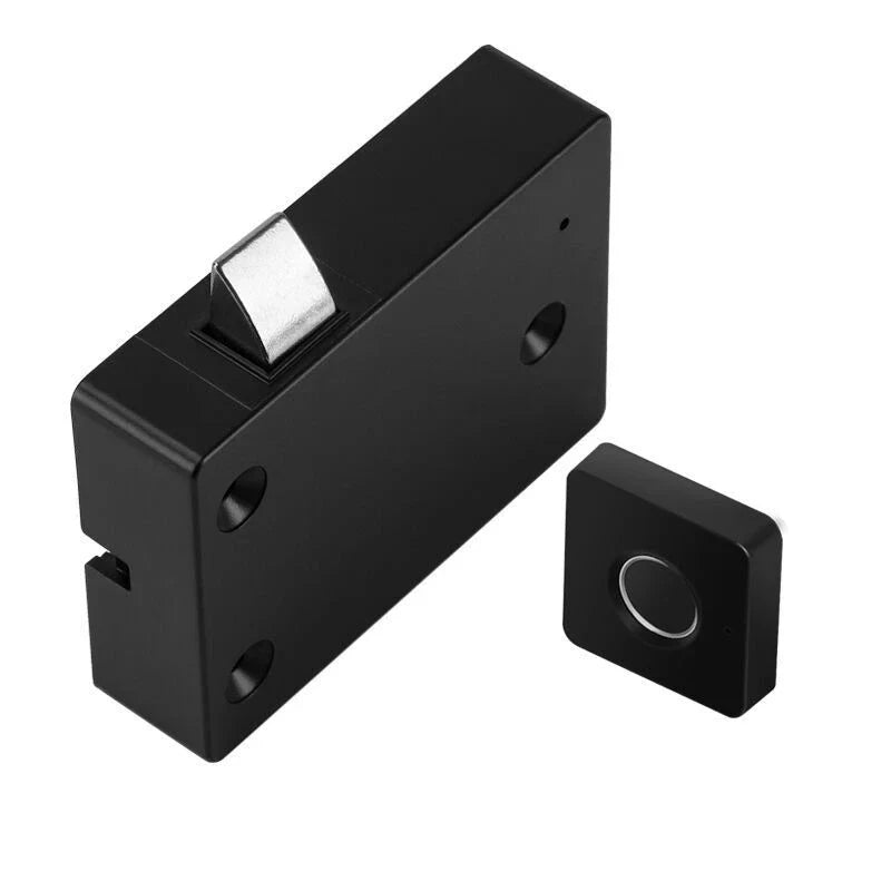 Intelligent electric fingerprint furniture lock for cabinets and drawers in black